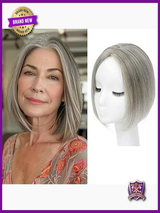 10 Inch Human Hair Topper Swiss Base for Thinning Hair Volume